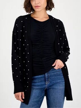 INC International Concepts rhinestone embellished cardigan.